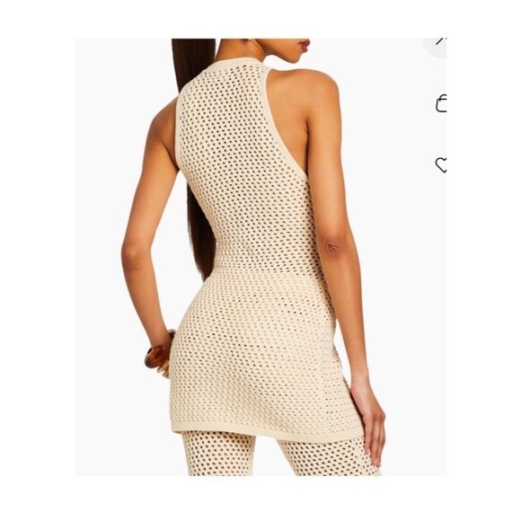 SER.O.YA Womens Crochet Vest Cream Beige Size M Tilli Knit Sleeveless Button Up - Picture 8 of 9